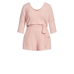 City Chic Women's Plus Size Ella Romper Deep V-Neck Relaxed Fit